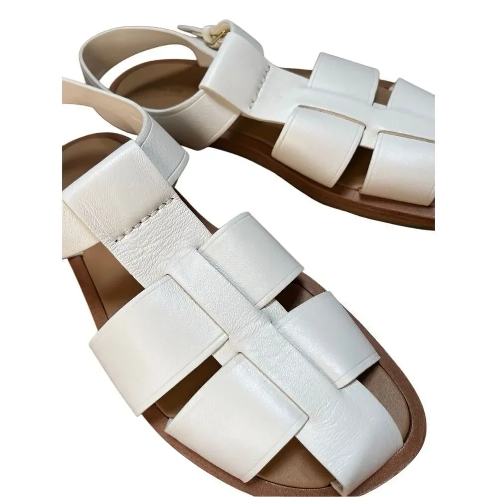 The Row Women's Fisherman Woven Leather Sandals White EU 41 US 11 - Picture 4 of 13